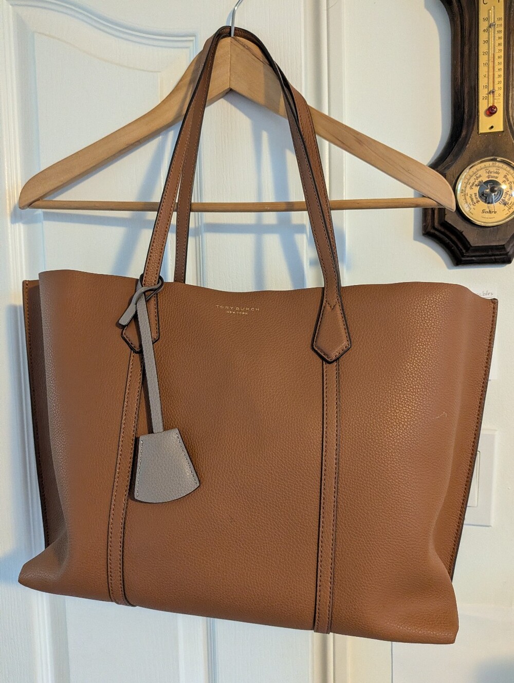 Tory Burch Perry Triple-Compartment Tote Bag — Light Umber / Tan